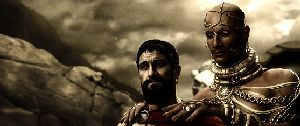 Xerxes gives Leonidas a good old-fashioned Vulcan massage.
