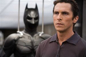 Christian Bale tries to remember where he's seen that suit before.