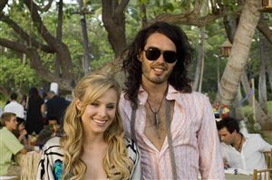 Russell Brand can never be sure if Kristen Bell is laughing at him or with him.