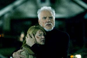 Malcolm McDowell protects Scout Taylor-Compton from the harsh critics.  SHE CAN STILL HEAR ME!