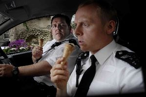 Simon Pegg and Nick Frost ponder the legality of a pot-riddled Cornetto, for medicinal purposes.