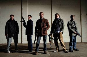 The possay - ready to do battle with hoodies and chavs everywhere.