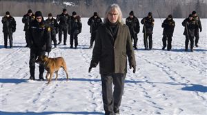 Judging by the footprints, half those guys behind Billy Connolly are walking backwards.
